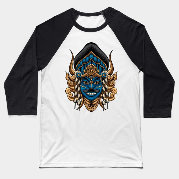 Indonesian Mask 1.2 Baseball T-Shirt by Harrisaputra